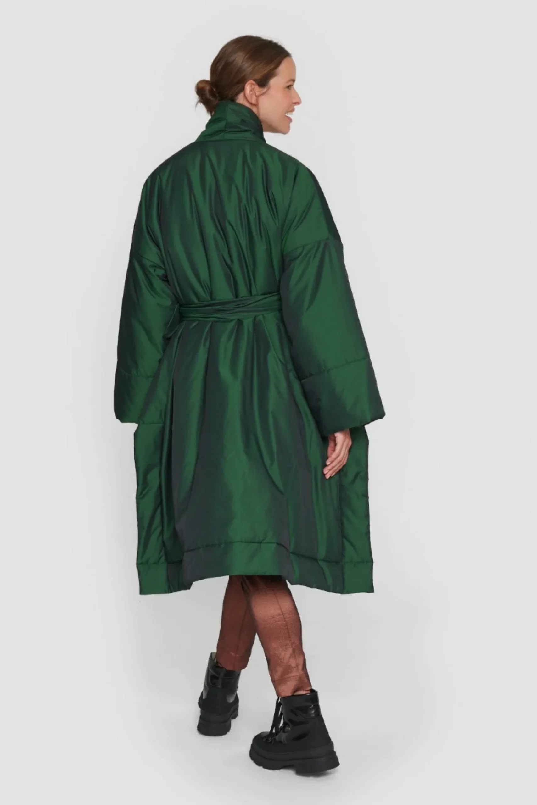 Changeant Nylon Frakke Med Baelte-BITTE KAI RAND Outlet