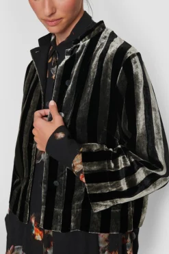 Velvet Stripe Jakke-BITTE KAI RAND Hot