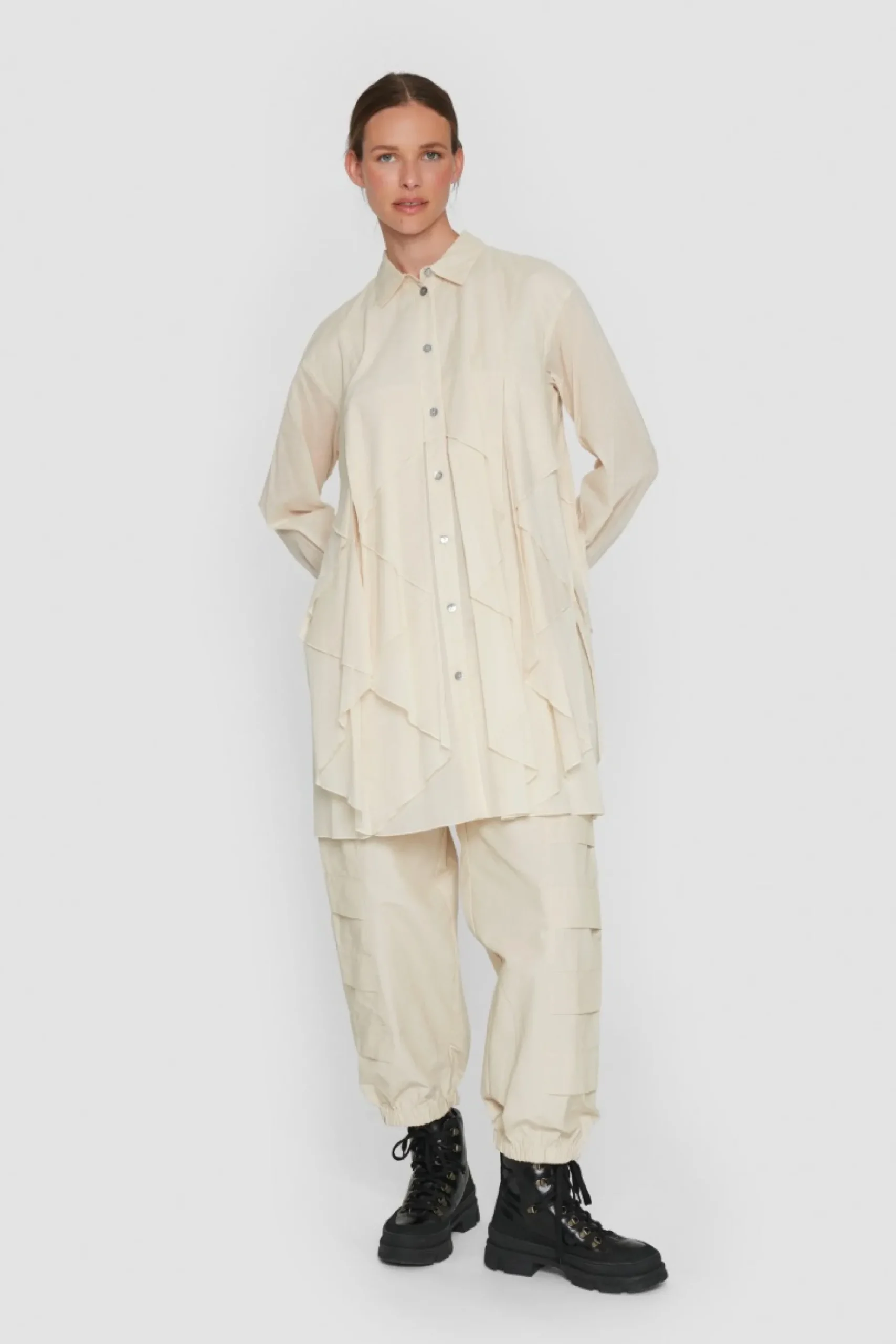 Washi Voile Origami Skjorte-BITTE KAI RAND Hot