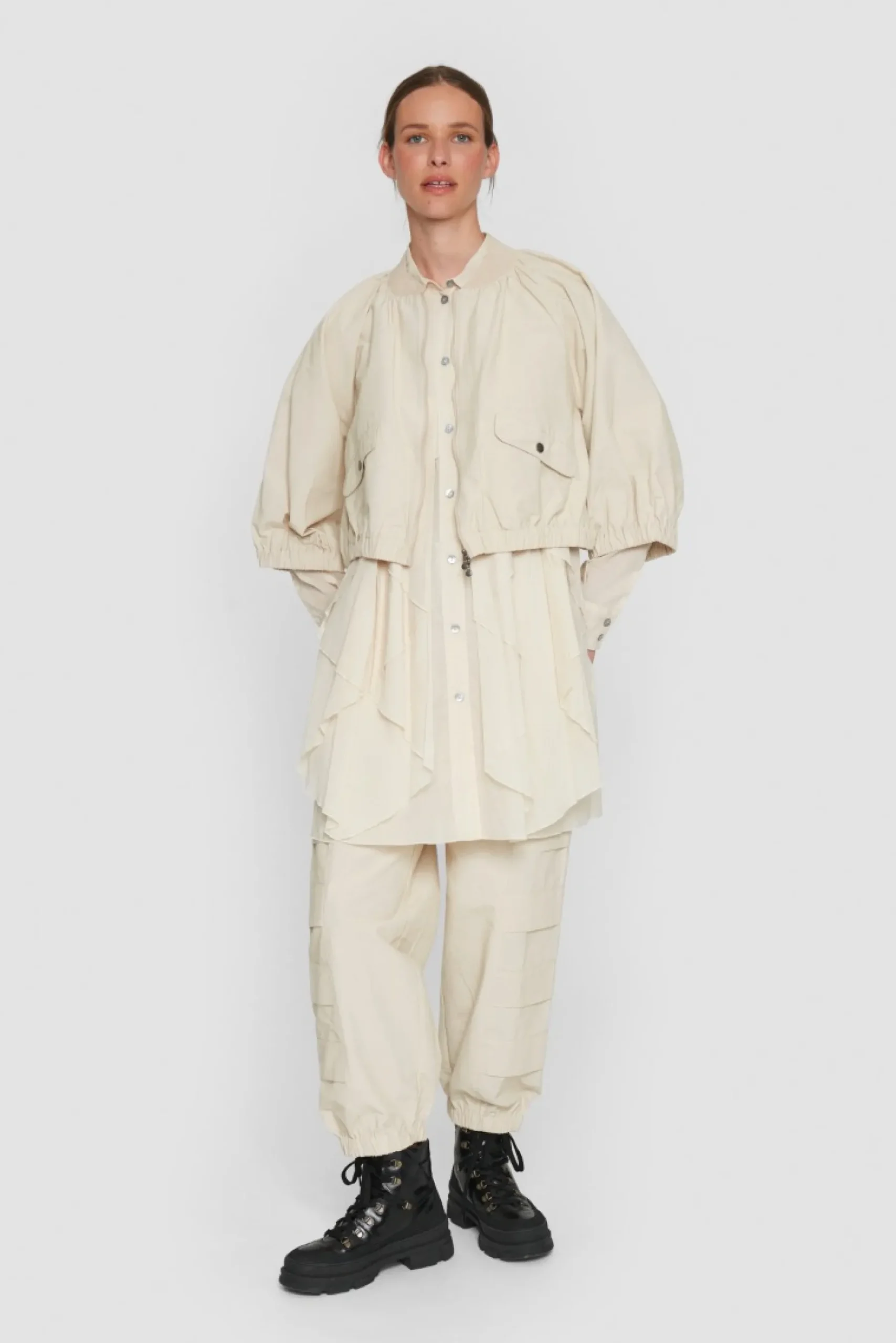 Washi Voile Origami Skjorte-BITTE KAI RAND Hot